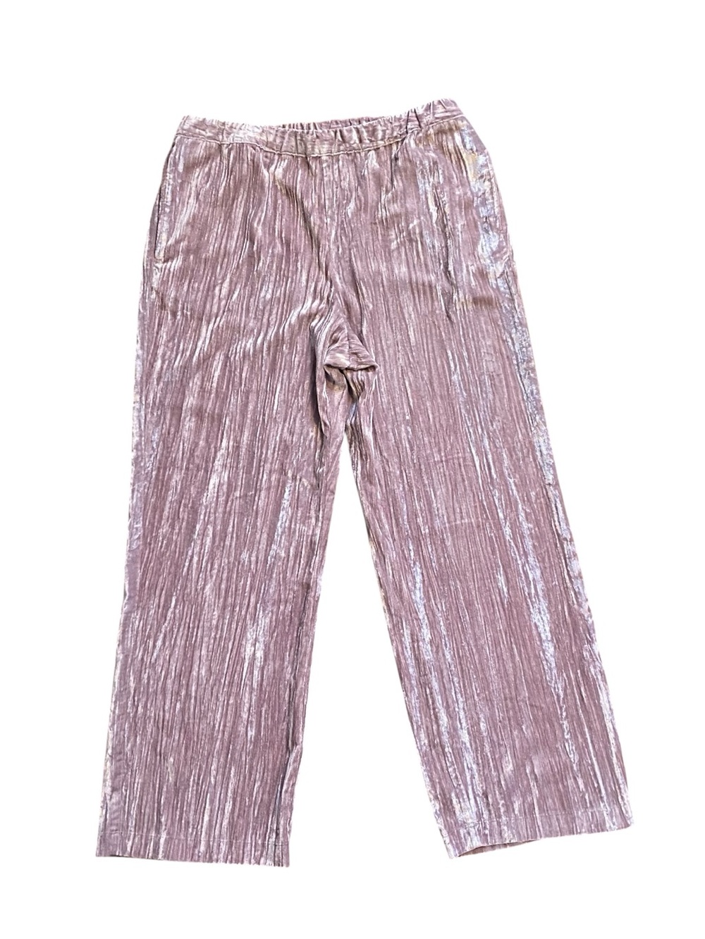 Andrew Marc NYC Crushed Velvet Pants Women’s M Pale Pink